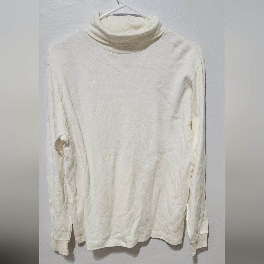 Vtg Pendleton Knockabouts White Cowl Neck Turtleneck Cotton Spandex Large B2